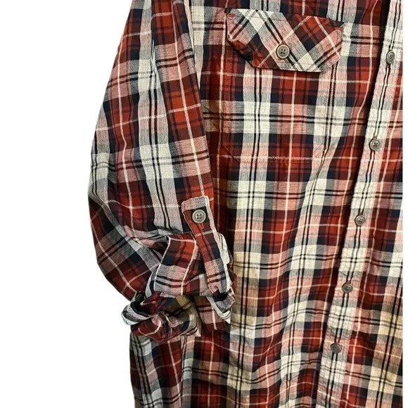 Croft and Barrows size L quick dry plaid button down EUC - Picture 3 of 9
